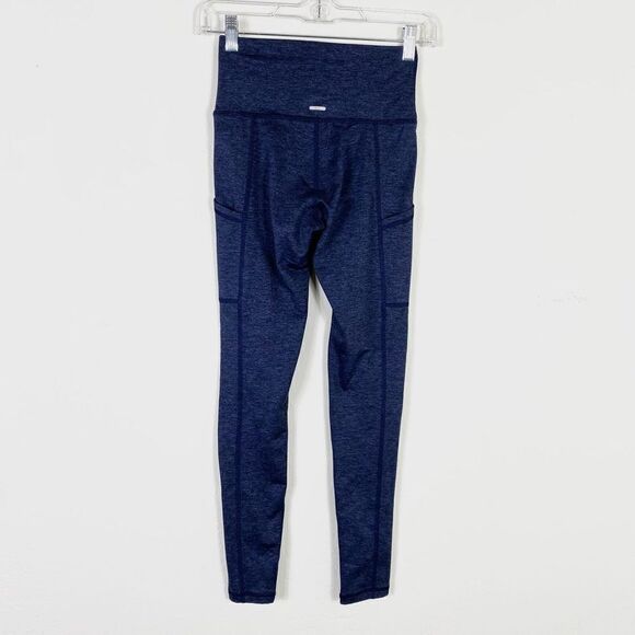 Aerie Navy Blue Space Dye Full Length Leggings With Pockets Size S - Picture 3 of 7